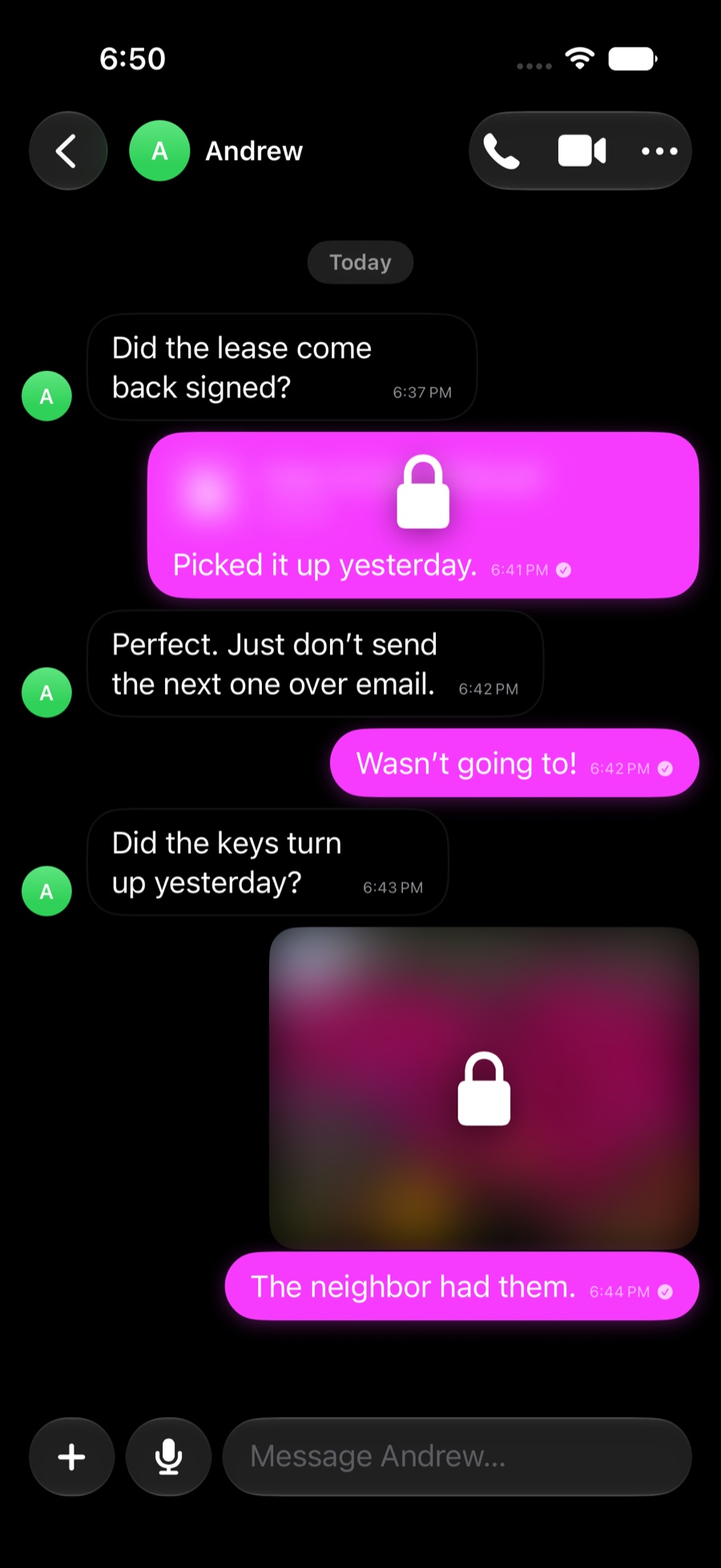 A Relay conversation open on an iPhone